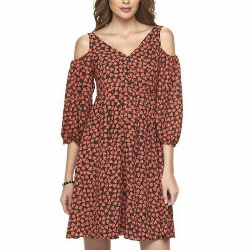 Disney Alice Through the Looking glass heart red black cold shoulder dress sz m